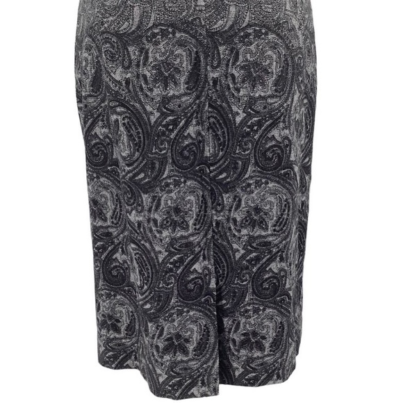 Talbots Wool Blend Gray Tweed Ombre Paisley Print Sheath Dress Lined Size 8P - Picture 6 of 8
